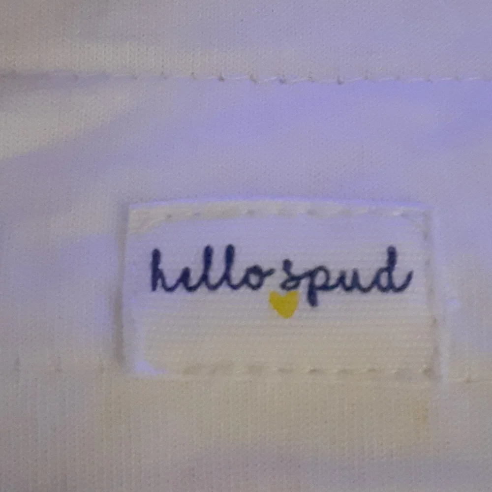 Hello Spud white pink yellow pineapple fitted cribsheet 100% organic cotton New…